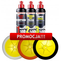 ZESTAW: Pasty MENZERNA 3 steps + 3 gąbki FARECLA