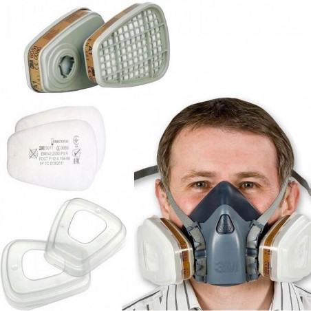 Maska lakiernicza 3M 7502 serii 7500 - komplet wraz z filtrami Maska lakiernicza 3M 7502 serii 7500 - komplet wraz z filtrami
