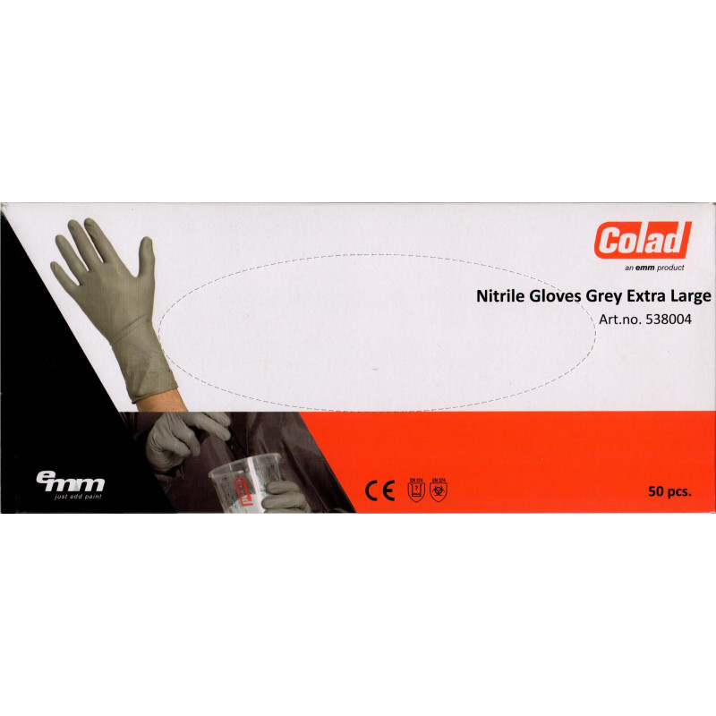 Jednorazowe rękawiczki nitrylowe szare