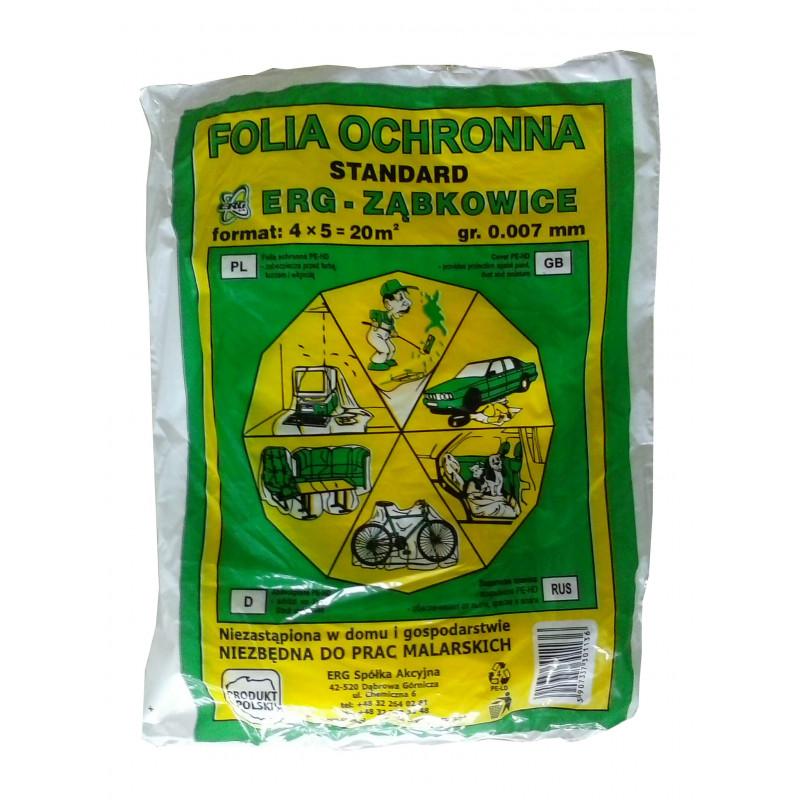 Folia ochronna ZĄBKOWICE - standard 0,007 mm - 20 m2