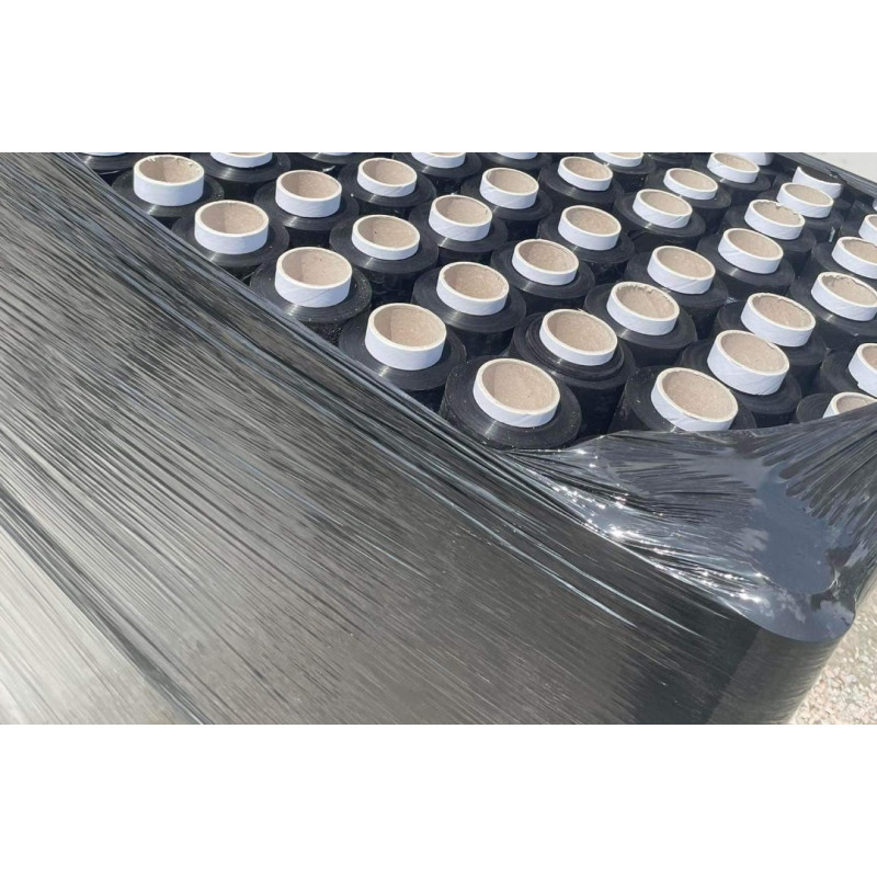 Folia stretch ręczna 23mic czarna 500mm 2,00kg netto - paleta