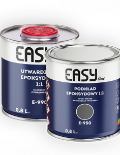 podkład epoksydowy 1:1 EASY i utwardzaczem, dostępny jako podkład szary i czarny