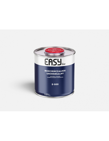 Puszka rozcieńczalnika uniwersalnego EASY E-500 1L do lakierów samochodowych.