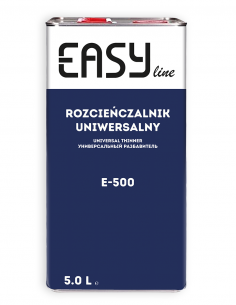 Puszka rozcieńczalnika uniwersalnego EASY E-500 5L do lakierów samochodowych.