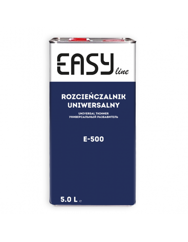 Puszka rozcieńczalnika uniwersalnego EASY E-500 5L do lakierów samochodowych.