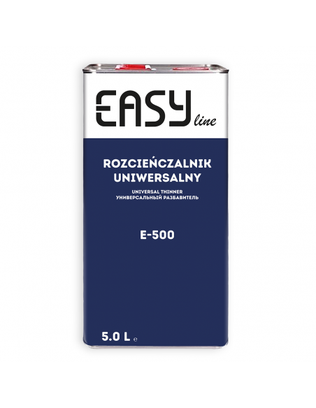 Puszka rozcieńczalnika uniwersalnego EASY E-500 5L do lakierów samochodowych.