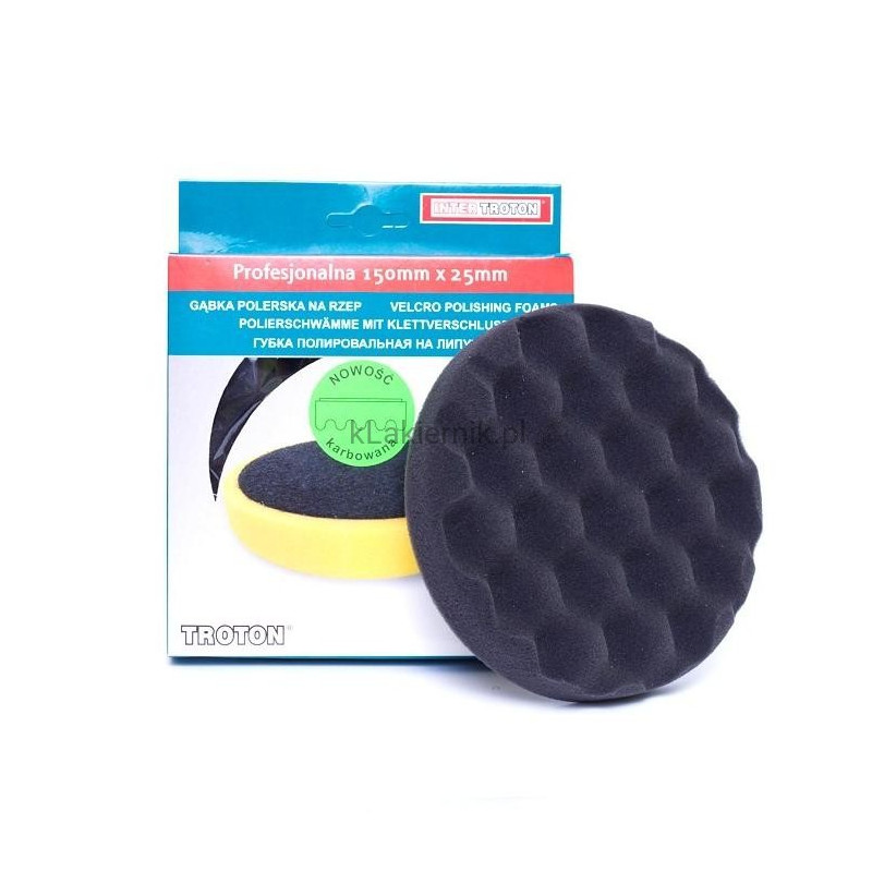 Gąbka polerska TROTON karbowana na rzep - 150 mm