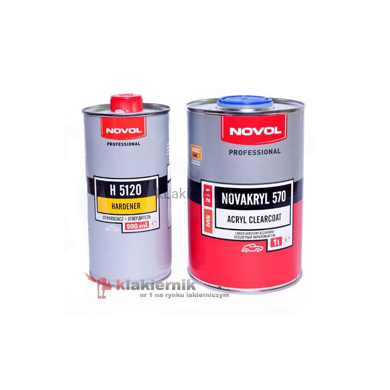 Lakier bezbarwny NOVOL NOVAKRYL 570 - kpl. (1+0,5) L