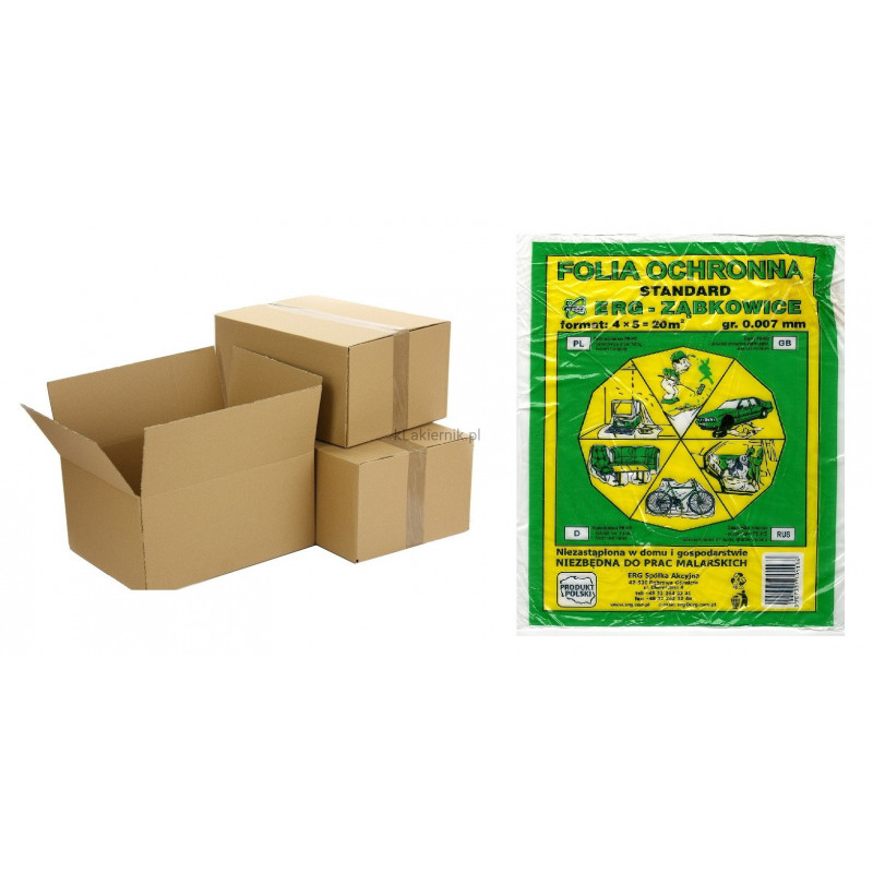 Folia ochronna ZĄBKOWICE - standard 0,007 mm - 20 m2 - 40 sztuk